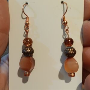 2/$10 Handmade Copper and Marble Beaded Earrings